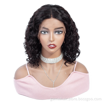 Deep Wave Lace Front Bob Wig For Black Women Real Brazilian Cuticle Aligned Deep Curly Hair Extension Lace Wig